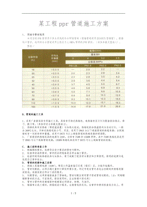 某工程ppr管道工程施工组织设计方案.doc