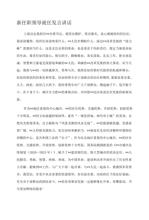 新任职领导就任发言讲话.docx
