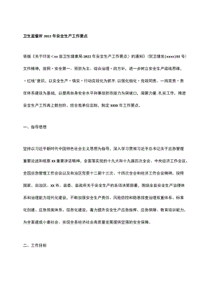卫生监督所2022年安全生产工作要点.docx