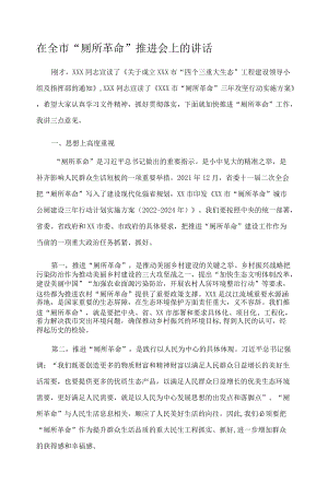 在全市“厕所革命”推进会上的讲话.docx