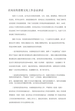 在局宣传思想文化工作会议讲话.docx