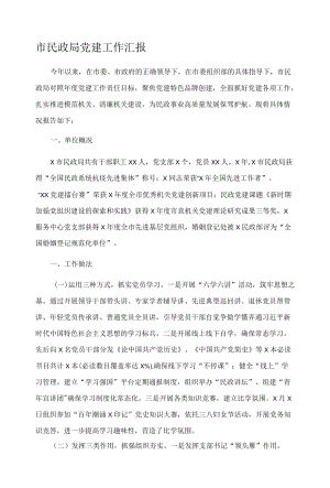 市民政局党建工作汇报.docx