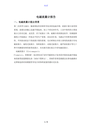 电磁流量计的报告材料.doc
