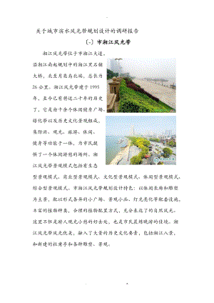 关于城市滨水风光带调研报告.doc