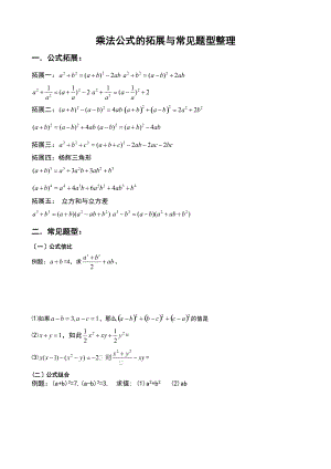 完全平方公式变形地应用定稿子.doc