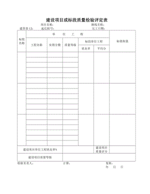 建管表建设项目或标段质量检验评定表.doc