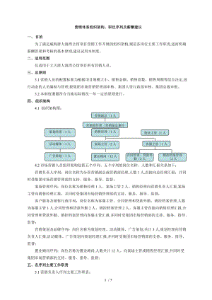 营销体系组织架构职位序列及薪酬建议12.6.doc