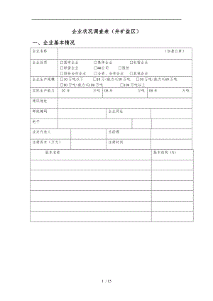 井矿盐区企业状况调查表格模板.doc
