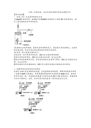 光合作用和细胞呼吸综合训练及习题解析汇报.doc