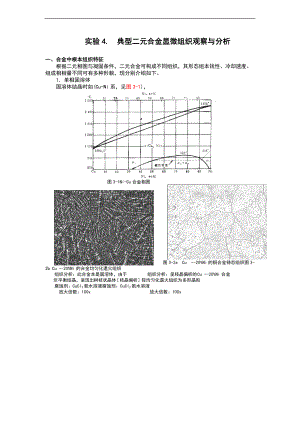 实验的4.典型二元合金显微组织观察与分析报告.doc