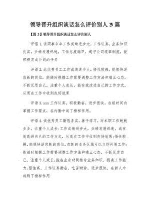 领导晋升组织谈话怎么评价别人3篇.pdf