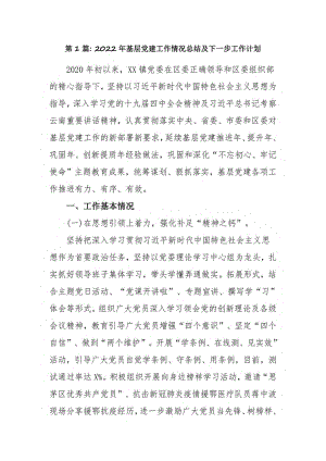 2022年基层党建工作情况总结及下一步工作计划3篇.pdf