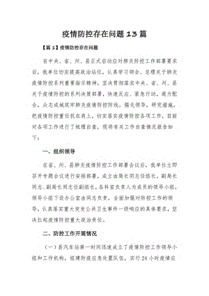 疫情防控存在问题13篇.pdf