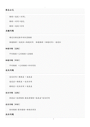 数学行程问题公式大全及经典习题答案.doc