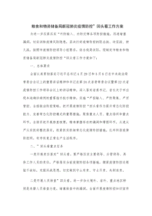 粮食和物资储备局新冠肺炎疫情防控回头看工作方案.docx
