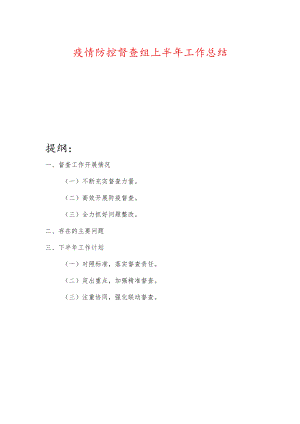 疫情防控督查组上半工作总结.docx