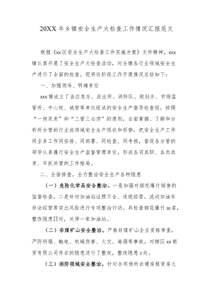 2022乡镇安全生产大检查工作情况汇报范文.docx