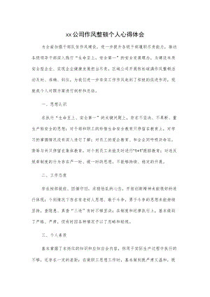 xx公司作风整顿个人心得体会.docx