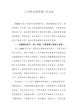 公司党支部党建工作总结.docx