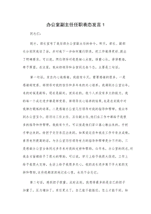 办公室副主任任职表态发言2篇.docx