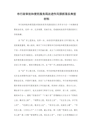 市行政审批和便民服务局改进作风狠抓落实典型材料.docx