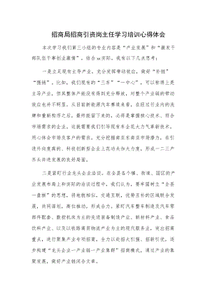 招商局招商引资岗主任学习培训心得体会.docx