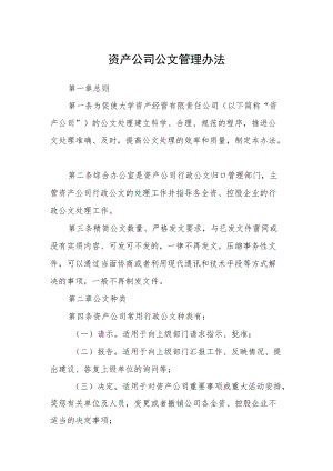 资产公司公文管理办法.docx