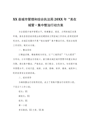 县城市管理和综合执法局 2022“美在城管”集中整治行动方案.docx
