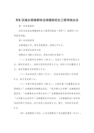XX区城乡困难群体法律援助民生工程考核办法.docx
