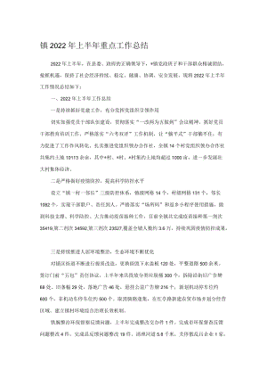 镇2022上半重点工作总结.docx