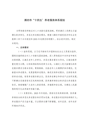 潍坊市“十四五”养老服务体系规划.docx