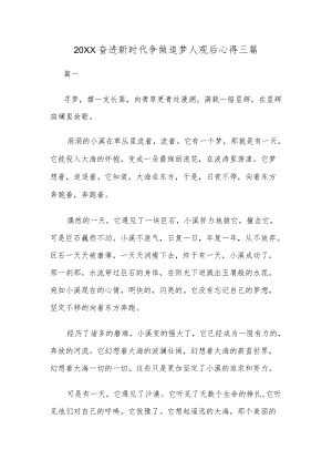 2022奋进新时代争做追梦人观后心得三篇.docx