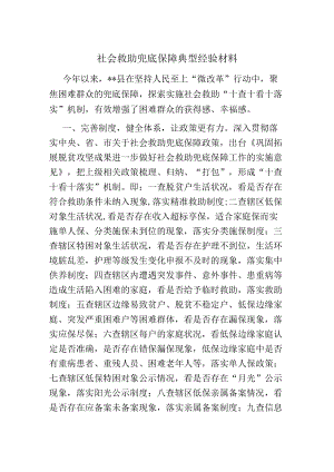 社会救助兜底保障典型经验材料.docx
