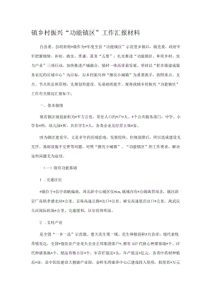 镇乡村振兴“功能镇区”工作汇报材料.docx