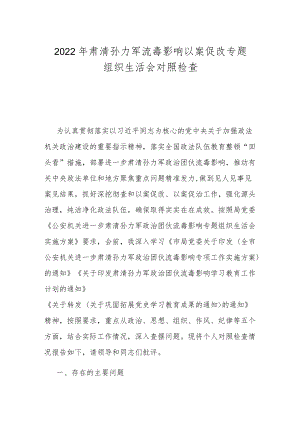 2022肃清孙力军流毒影响以案促改专题组织生活会对照检查.docx