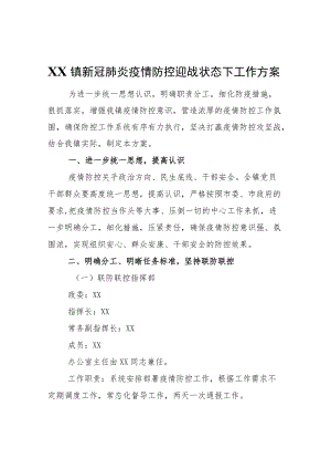 XX镇新冠肺炎疫情防控迎战状态下工作方案.docx