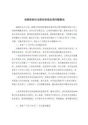 【经验总结】创新机制方法 抓好巡视反馈问题整改.docx
