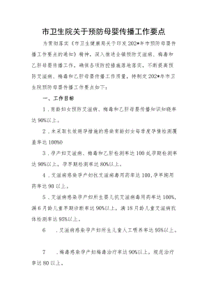 市卫生院关于预防母婴传播工作要点.docx