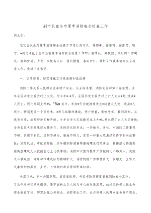 副市长在全市夏季消防安全检查工作.docx