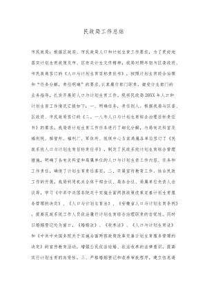 民政局工作总结1.docx