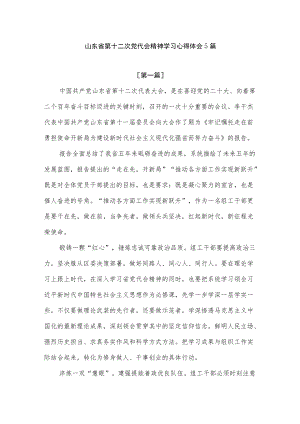 山东省第十二次党代会精神学习心得体会感想5篇.docx