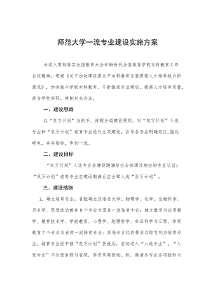师范大学一流专业建设实施方案.docx