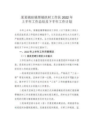 某某镇驻镇帮镇扶村工作队2022上半工作总结及下半工作计划.docx