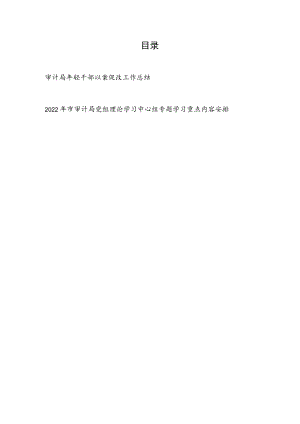 审计局轻干部以案促改工作总结+2022市审计局党组理论学习中心组专题学习重点内容安排.docx