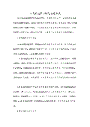 家禽疫病的诊断与治疗方式.docx