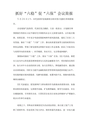 抓好“六稳”促“六保”会议简报4.docx