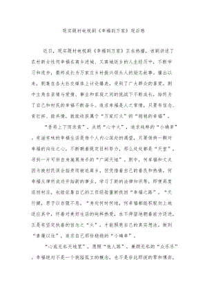 现实题材电视剧《幸福到万家》观后感2篇.docx
