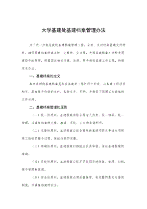 大学基建处基建档案管理办法.docx