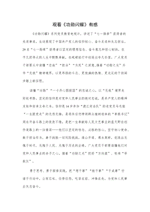 观看《功勋闪耀》有感.docx