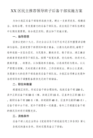 民主推荐领导班子后备干部实施方案.docx